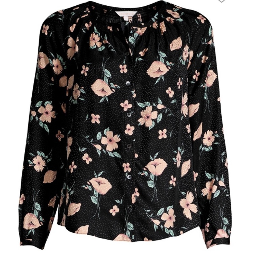 NWT Rebecca Taylor Daniella Floral LS Blouse